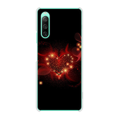 Xperia 10 IV SOG07 au 高画質仕上げ 背面印刷 ハードケース きらめきハート