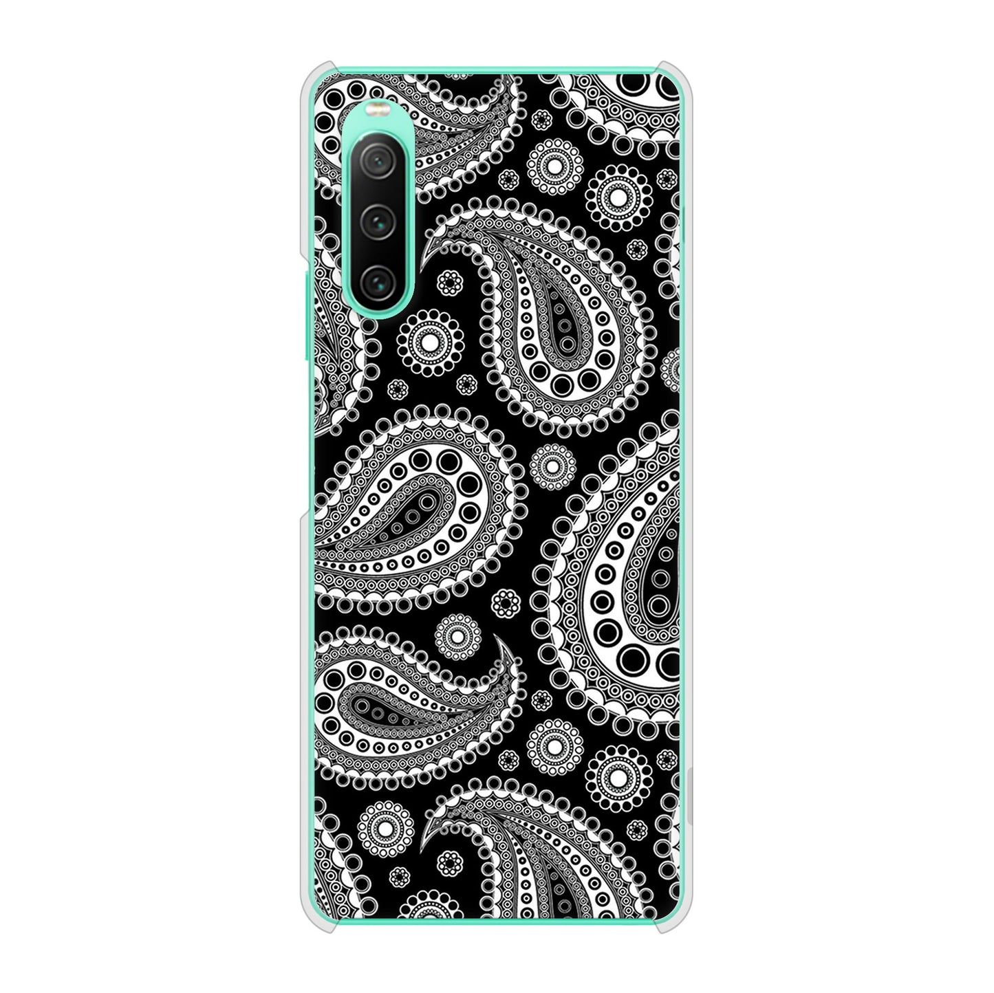 Xperia 10 IV SOG07 au 高画質仕上げ 背面印刷 ハードケース ペイズリー