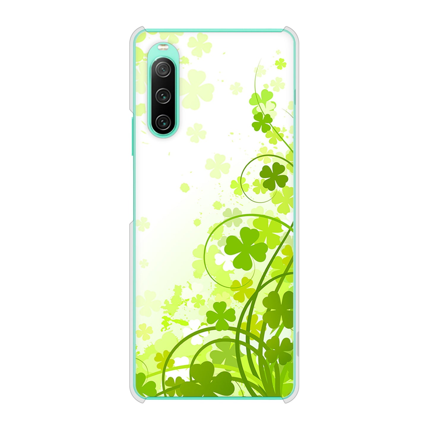 Xperia 10 IV SOG07 au 高画質仕上げ 背面印刷 ハードケース 【565 四葉のクローバー】