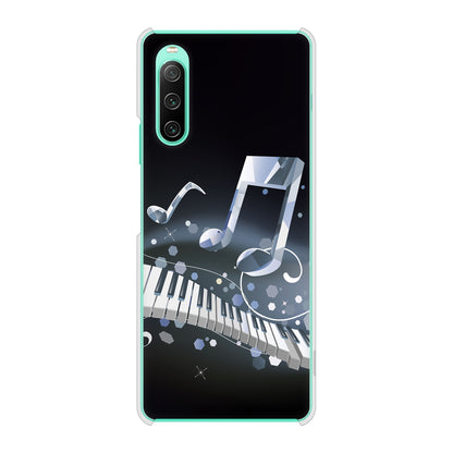 Xperia 10 IV SOG07 au 高画質仕上げ 背面印刷 ハードケース 音符