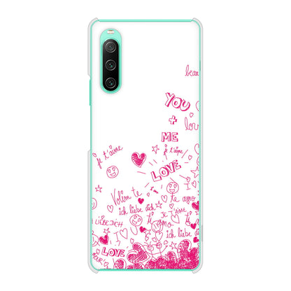 Xperia 10 IV SOG07 au 高画質仕上げ 背面印刷 ハードケース プリティハート