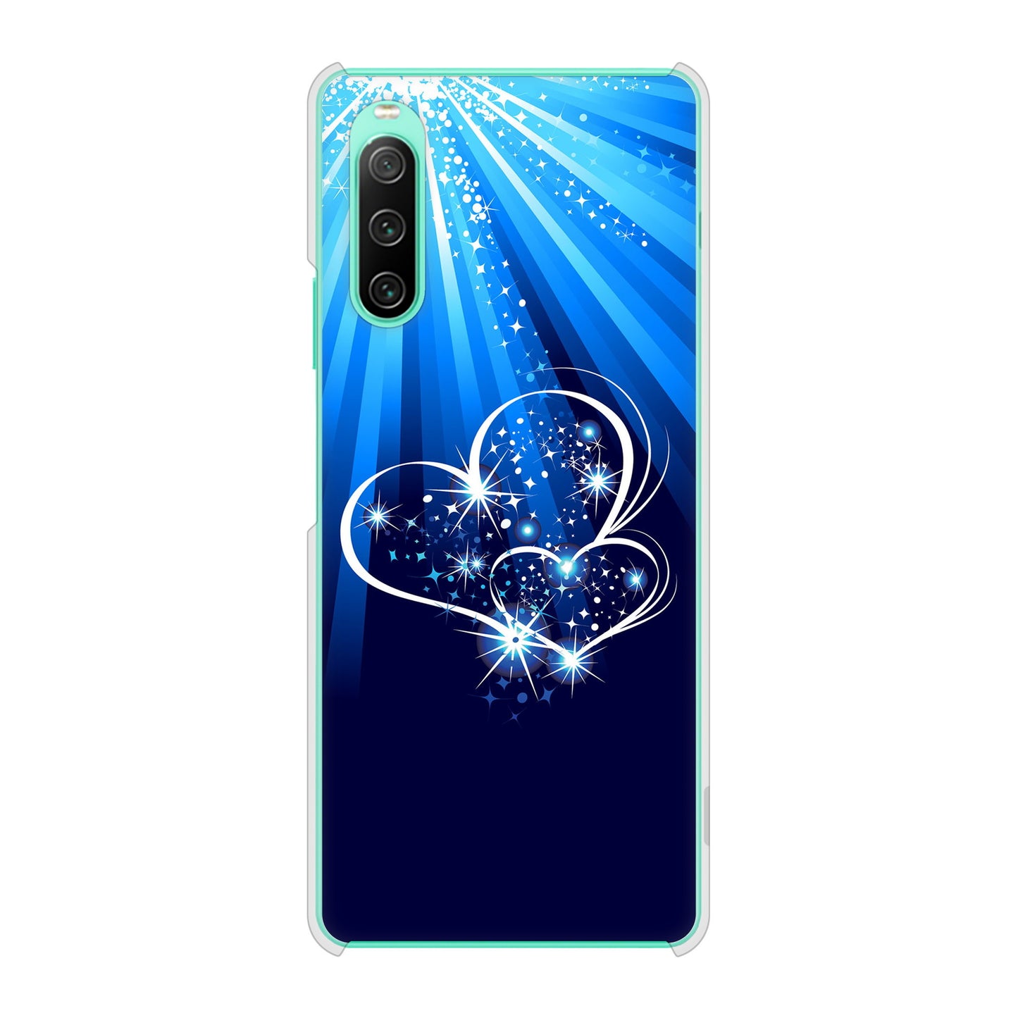 Xperia 10 IV SOG07 au 高画質仕上げ 背面印刷 ハードケース きらめきハート