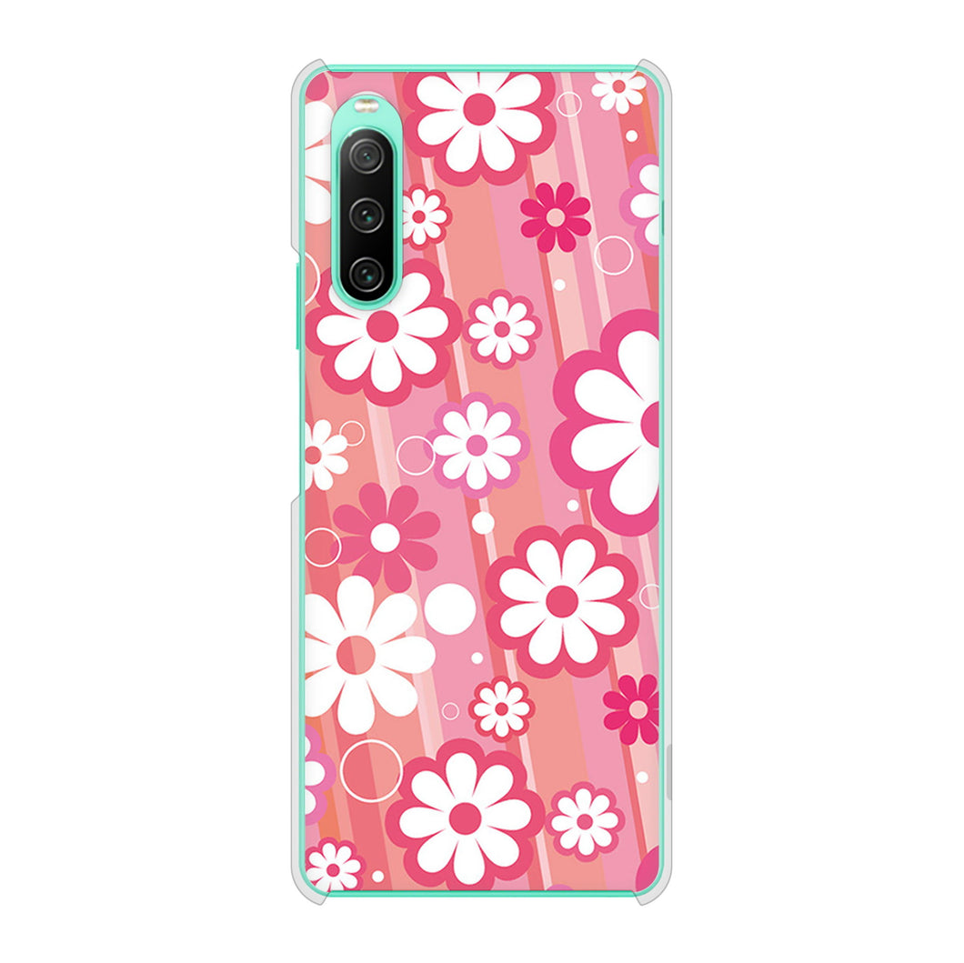Xperia 10 IV SOG07 au 高画質仕上げ 背面印刷 ハードケース 【751 マーガレット（ピンク系）】