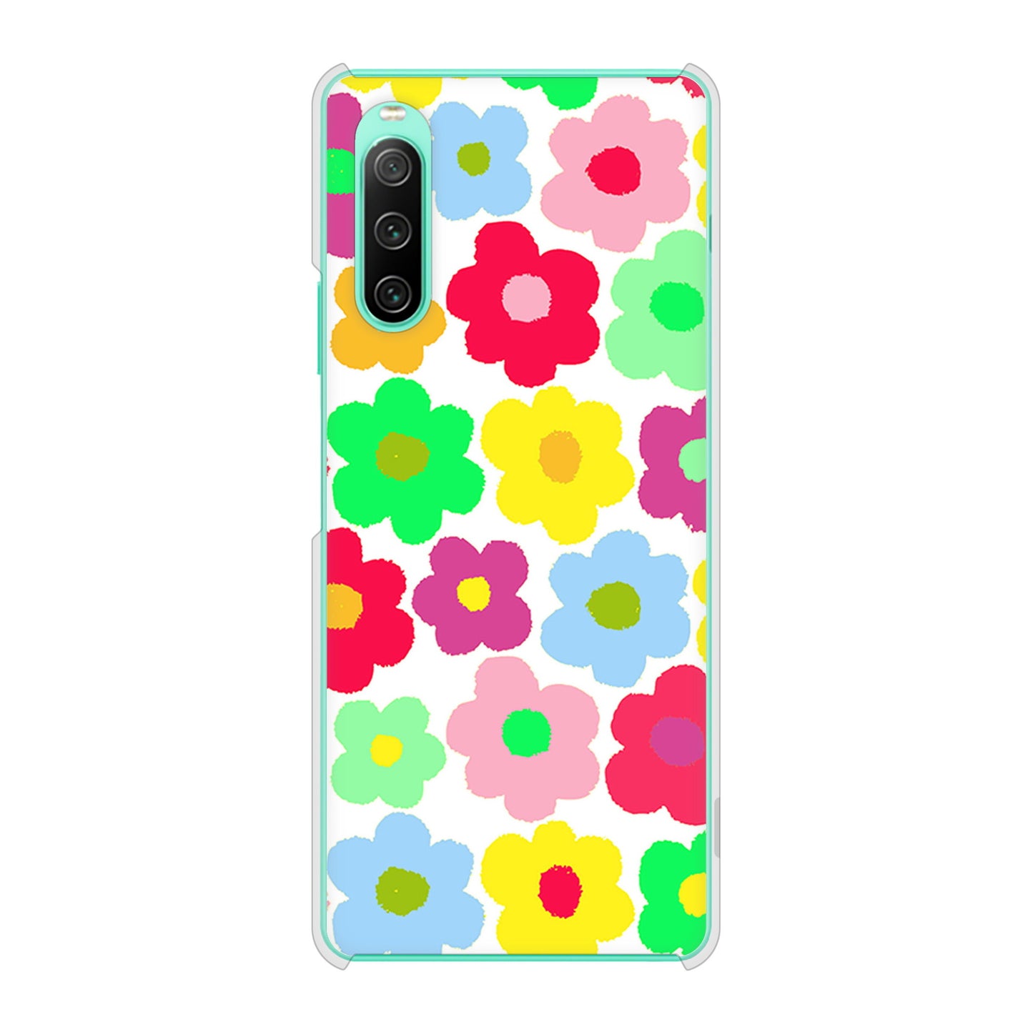 Xperia 10 IV SOG07 au 高画質仕上げ 背面印刷 ハードケース ルーズフラワー