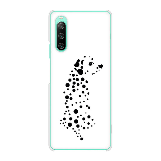 Xperia 10 IV SOG07 au 高画質仕上げ 背面印刷 ハードケース 【1038 振り向くダルメシアン（WH）】