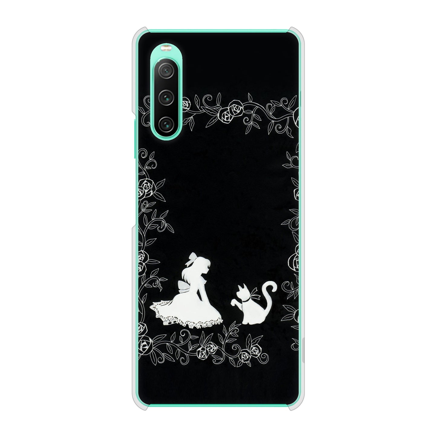 Xperia 10 IV SOG07 au 高画質仕上げ 背面印刷 ハードケース お姫様とネコ