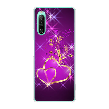 Xperia 10 IV SOG07 au 高画質仕上げ 背面印刷 ハードケース きらめきハート