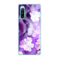 Xperia 10 IV SOG07 au 高画質仕上げ 背面印刷 ハードケース 【1211 桜とパープルの風】