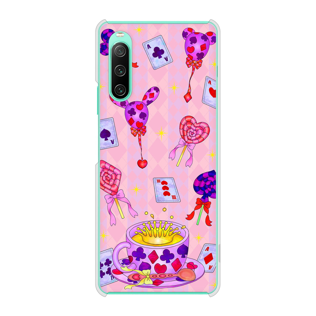 Xperia 10 IV SOG07 au 高画質仕上げ 背面印刷 ハードケース むかいあぐる トランプティー
