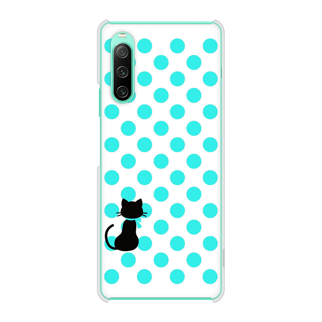 Xperia 10 IV SOG07 au 高画質仕上げ 背面印刷 ハードケース ネコとシンプルミルキー
