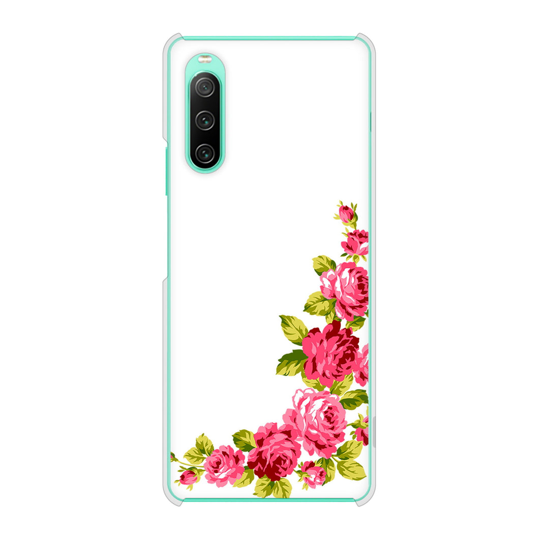 Xperia 10 IV SOG07 au 高画質仕上げ 背面印刷 ハードケース ロマンチックなバラ