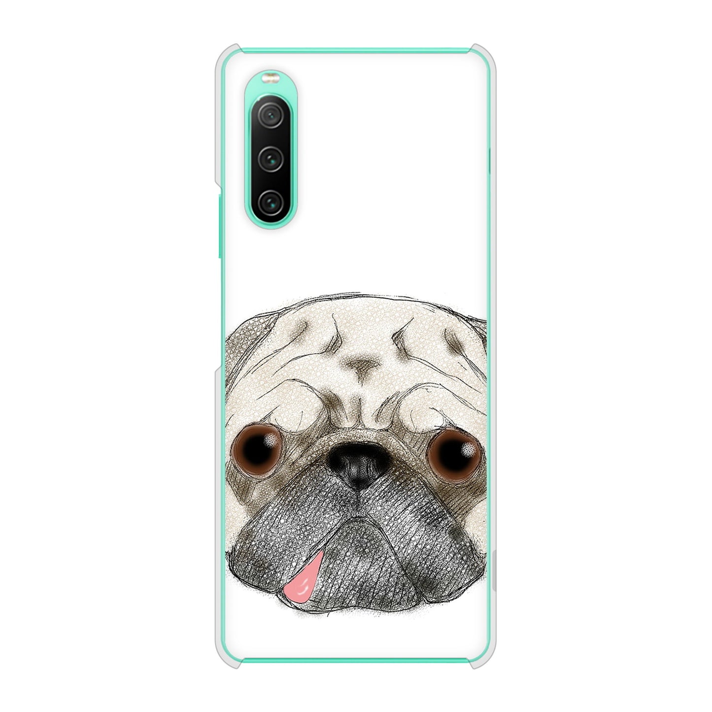 Xperia 10 IV SOG07 au 高画質仕上げ 背面印刷 ハードケース パグ