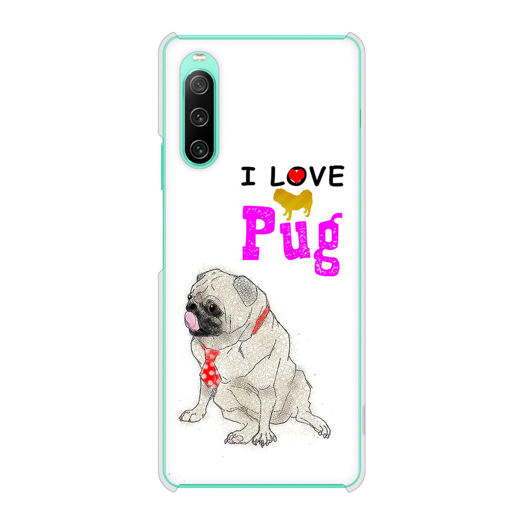 Xperia 10 IV SOG07 au 高画質仕上げ 背面印刷 ハードケース パグ