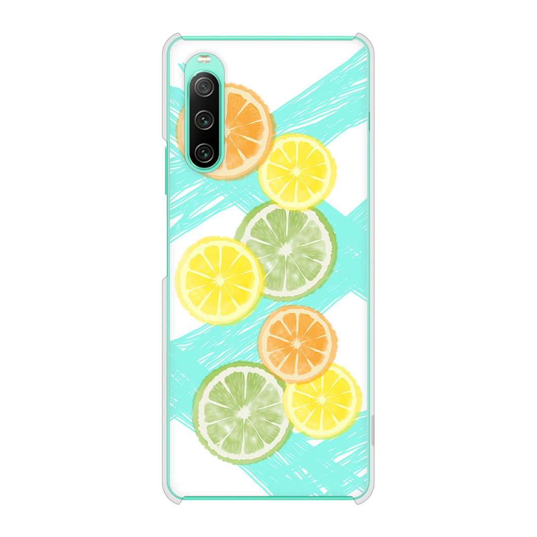 Xperia 10 IV SOG07 au 高画質仕上げ 背面印刷 ハードケース 【YJ183 オレンジライム】