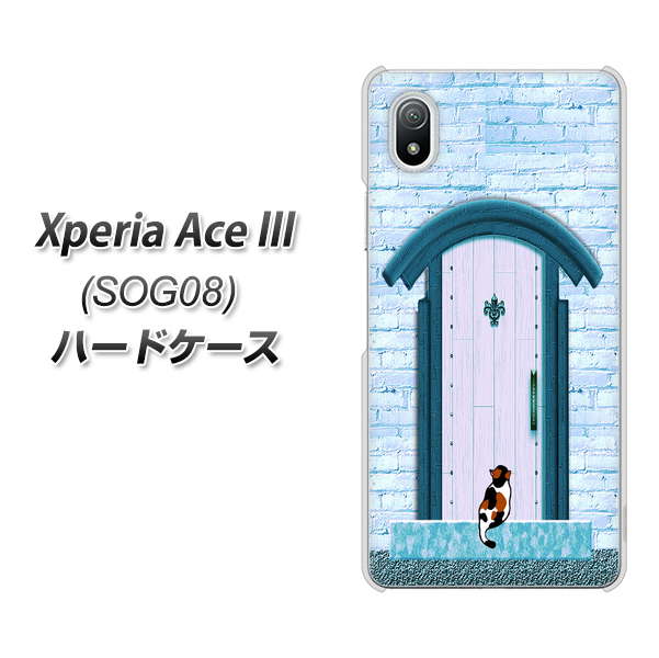 Xperia Ace III SOG08 au 高画質仕上げ 背面印刷 ハードケース【YA953 石ドア03 素材クリア】