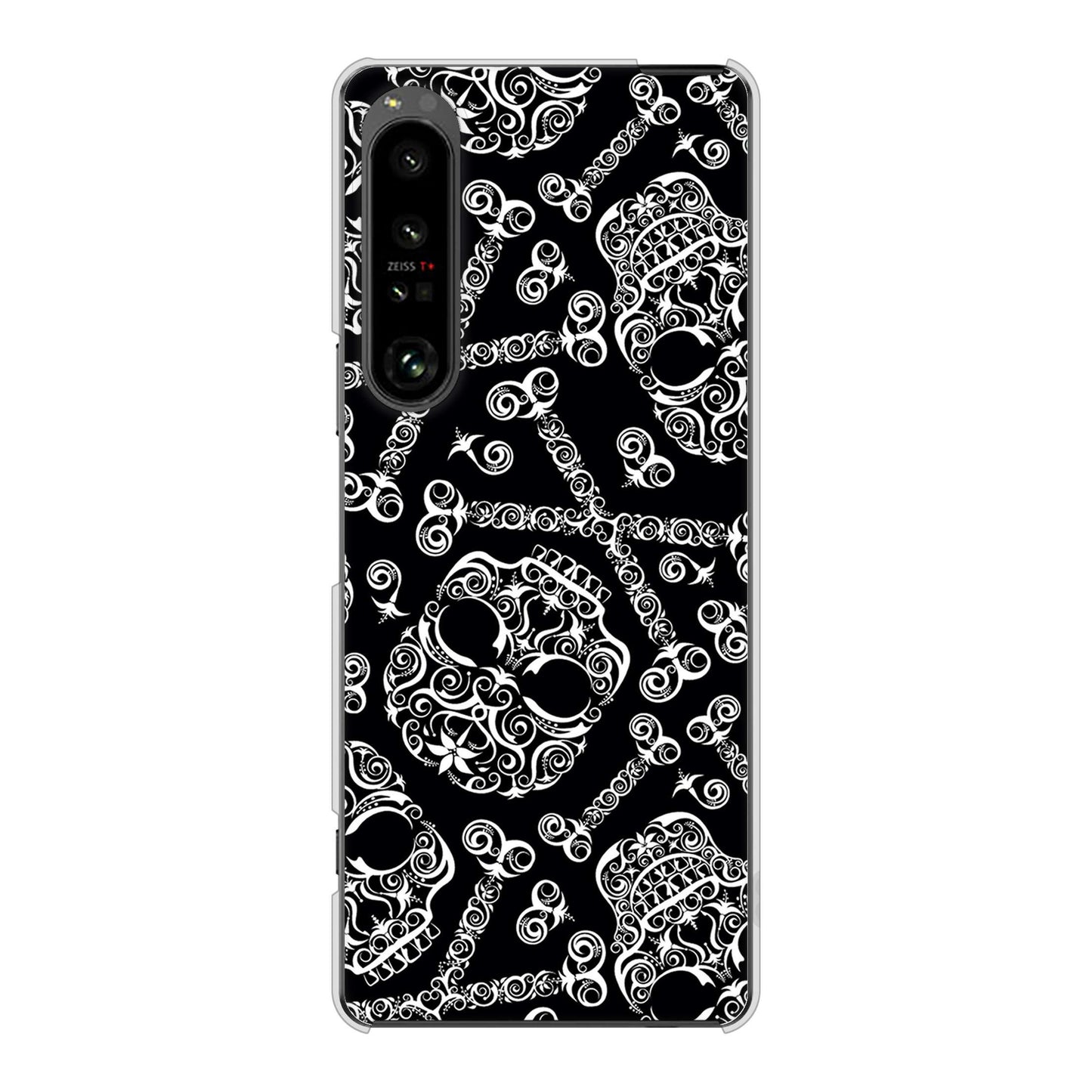 Xperia 1 V SOG10 au 高画質仕上げ 背面印刷 ハードケース 【363 ドクロの刺青】