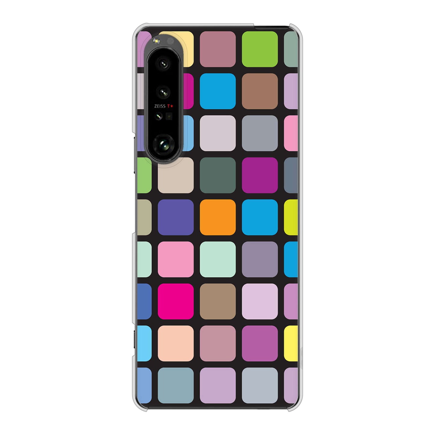 Xperia 1 V SOG10 au 高画質仕上げ 背面印刷 ハードケース 【509 カラースクエア】