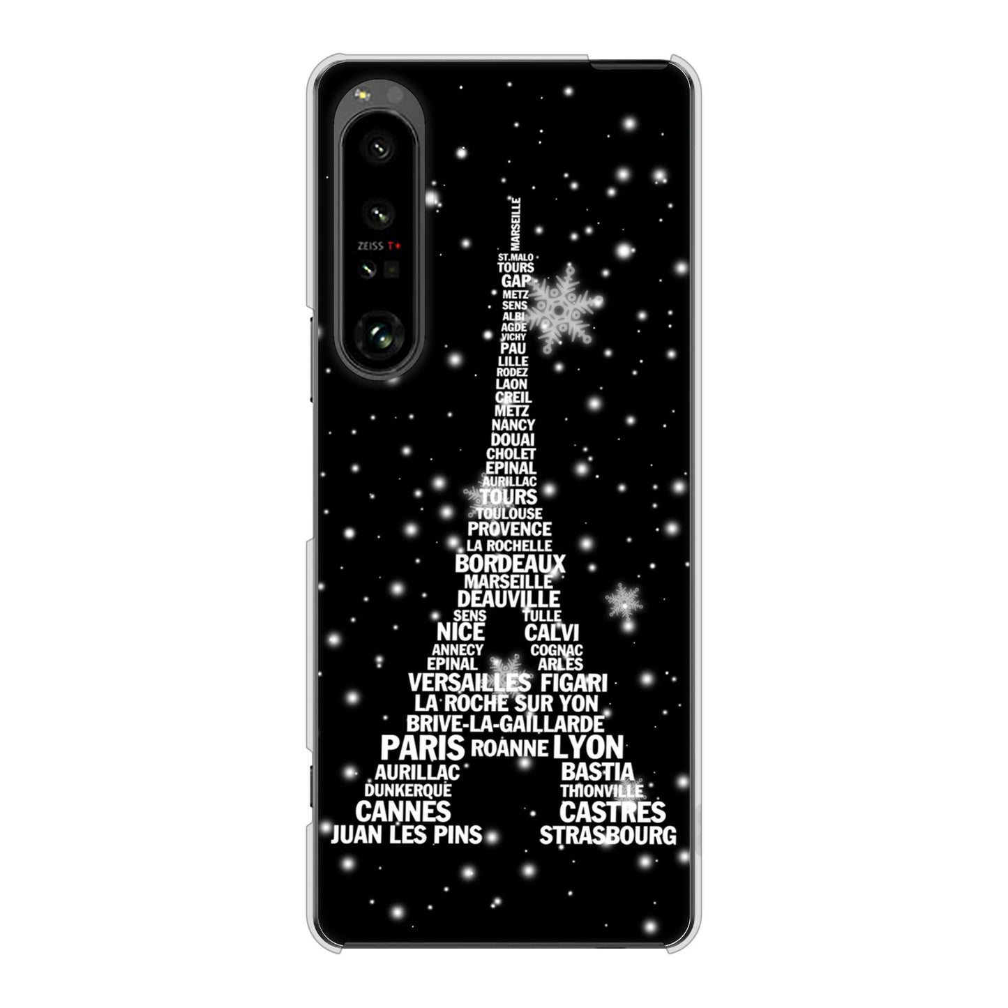 Xperia 1 V SOG10 au 高画質仕上げ 背面印刷 ハードケースエッフェル塔