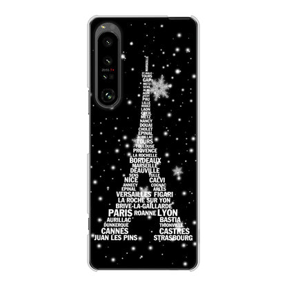 Xperia 1 V SOG10 au 高画質仕上げ 背面印刷 ハードケースエッフェル塔