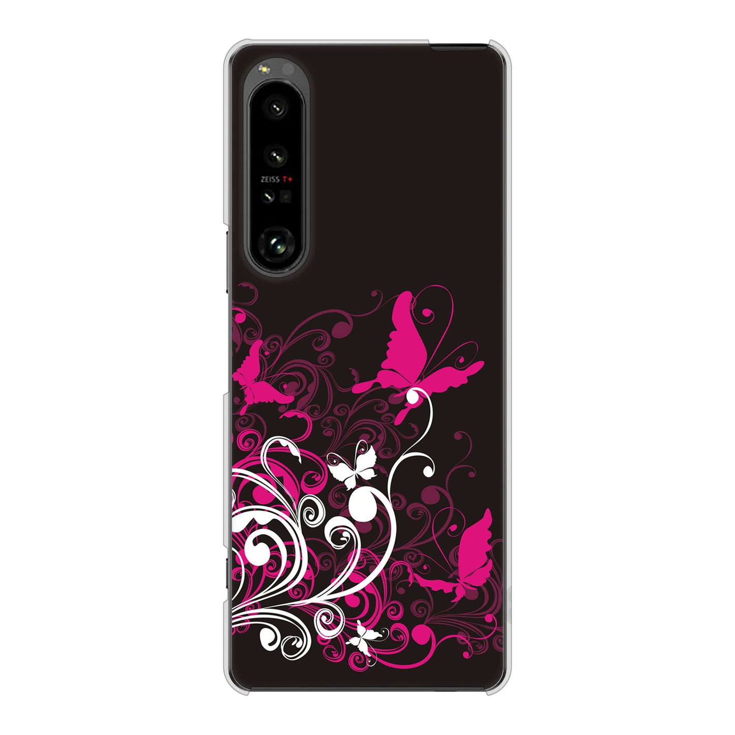 Xperia 1 V SOG10 au 高画質仕上げ 背面印刷 ハードケースバタフライ