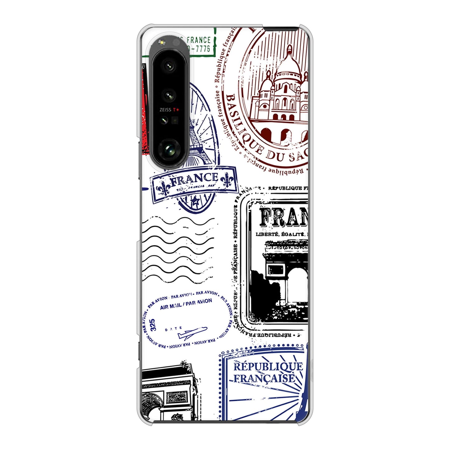 Xperia 1 V SOG10 au 高画質仕上げ 背面印刷 ハードケースLOVE フランス