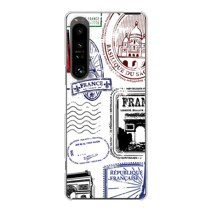 Xperia 1 V SOG10 au 高画質仕上げ 背面印刷 ハードケースLOVE フランス
