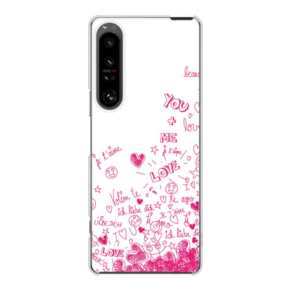 Xperia 1 V SOG10 au 高画質仕上げ 背面印刷 ハードケースプリティハート