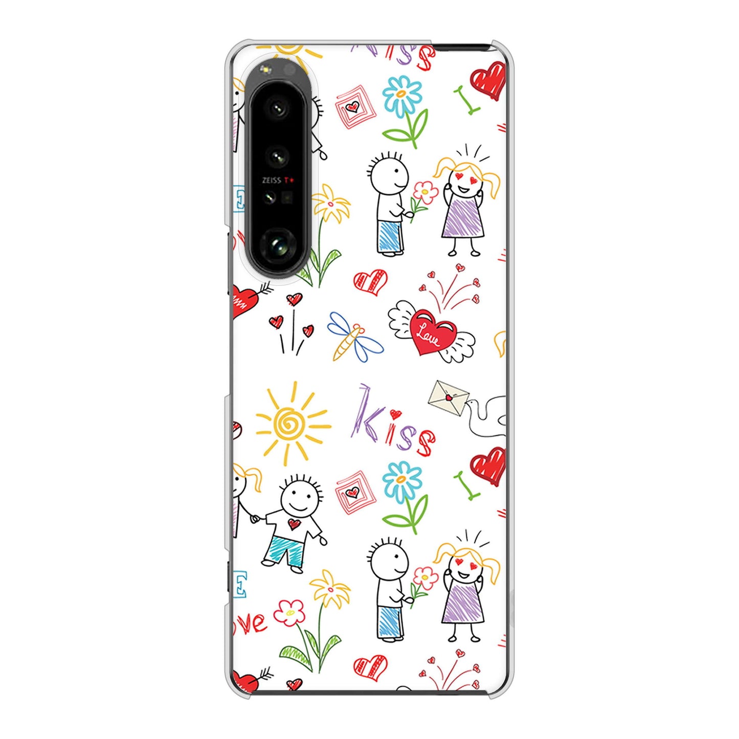 Xperia 1 V SOG10 au 高画質仕上げ 背面印刷 ハードケースカップル＆ファミリー