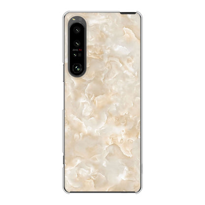 Xperia 1 V SOG10 au 高画質仕上げ 背面印刷 ハードケース大理石BK