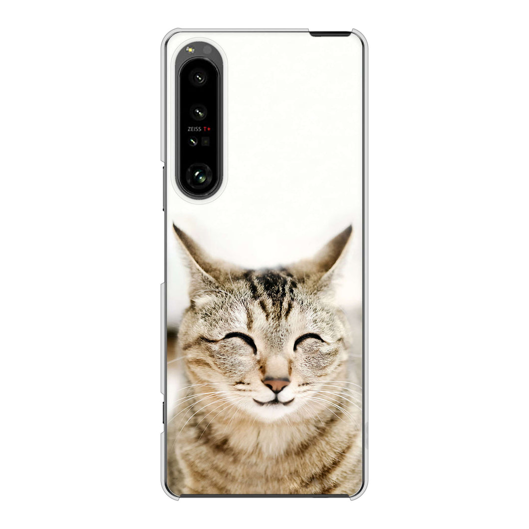 Xperia 1 V SOG10 au 高画質仕上げ 背面印刷 ハードケース 【VA801 笑福ねこ】