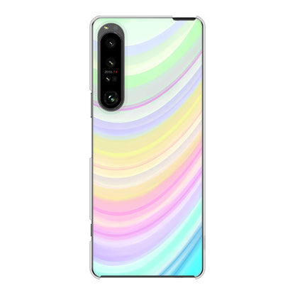 Xperia 1 V SOG10 au 高画質仕上げ 背面印刷 ハードケースレインボー