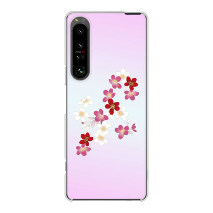 Xperia 1 V SOG10 au 高画質仕上げ 背面印刷 ハードケース和花柄