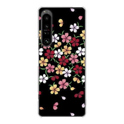 Xperia 1 V SOG10 au 高画質仕上げ 背面印刷 ハードケース和花柄