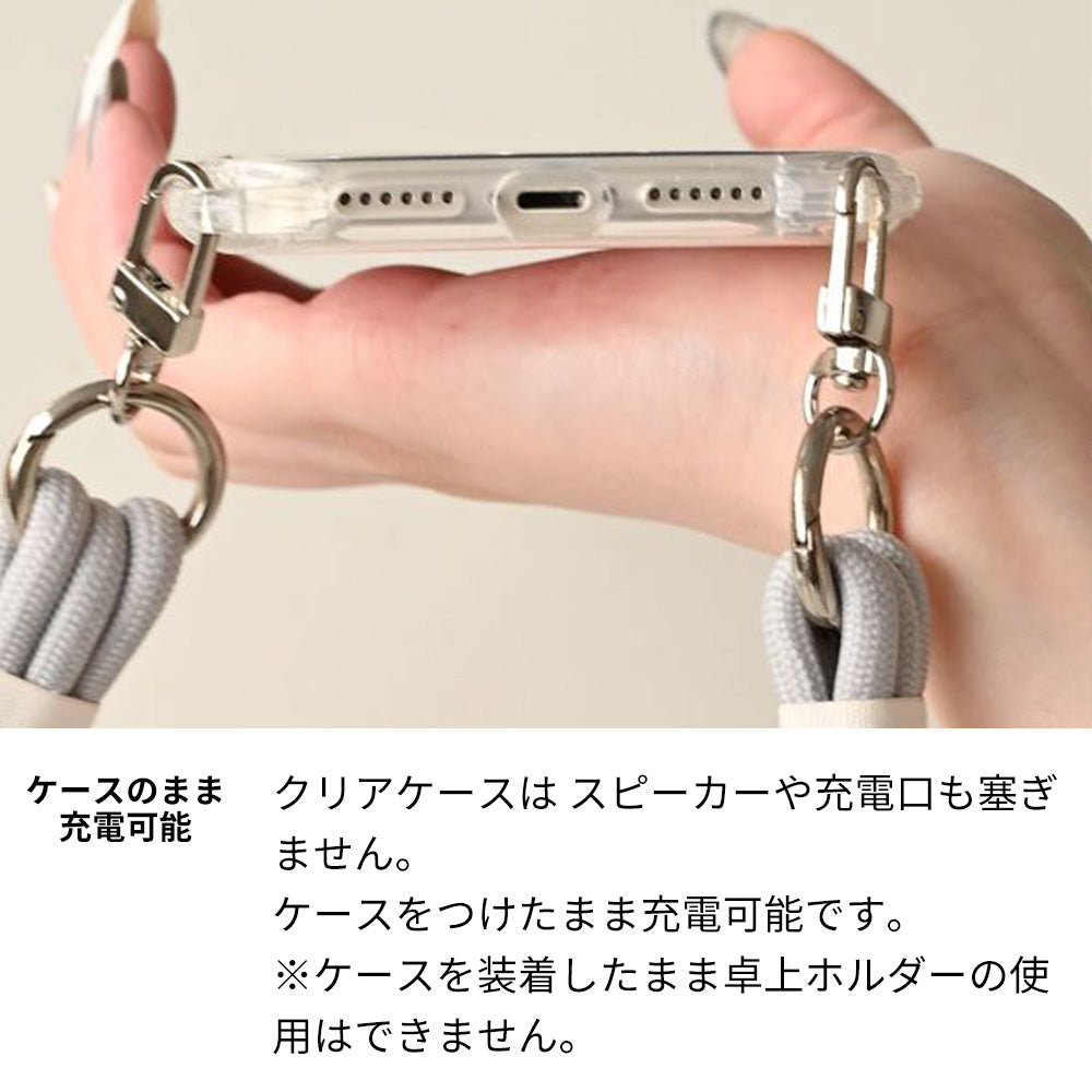 iPhone13 mini スマホショルダー 【 TPUクリアケース 3連紐ストラップ付 】