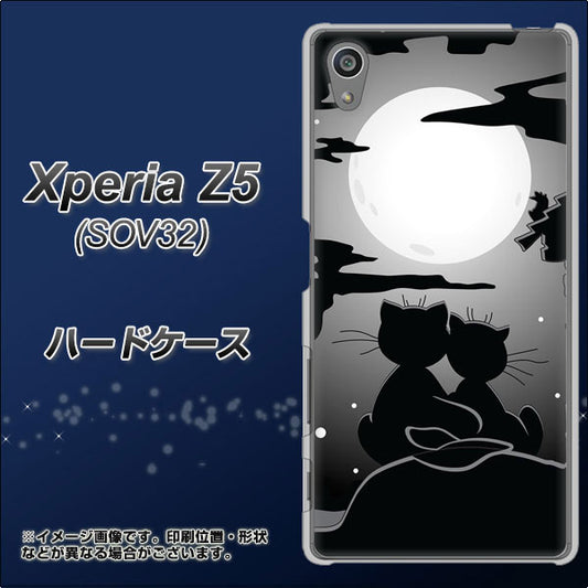 au エクスペリアZ5 SOV32 高画質仕上げ 背面印刷 ハードケース【342 月夜の二人】