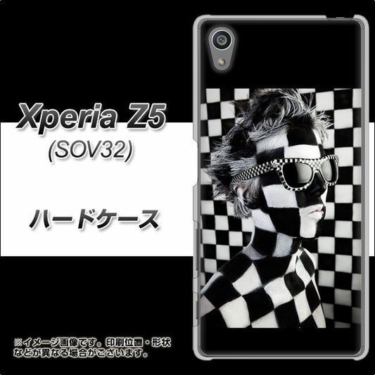 au エクスペリアZ5 SOV32 高画質仕上げ 背面印刷 ハードケース【357 bk&wh】