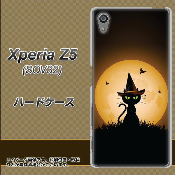 au エクスペリアZ5 SOV32 高画質仕上げ 背面印刷 ハードケース【440 猫の魔法使い】