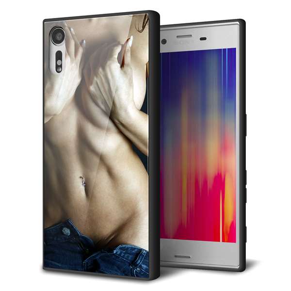 au エクスペリアXZ SOV34 強化ガラス＆TPUスマホケース ガラプリ【602 ボディライン】