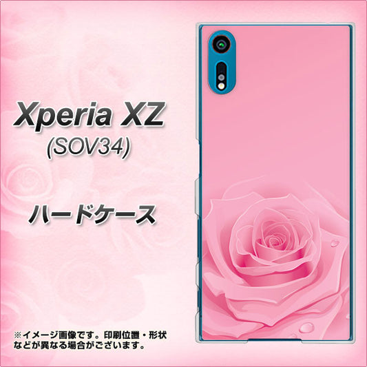 au エクスペリアXZ SOV34 高画質仕上げ 背面印刷 ハードケース【401 ピンクのバラ】