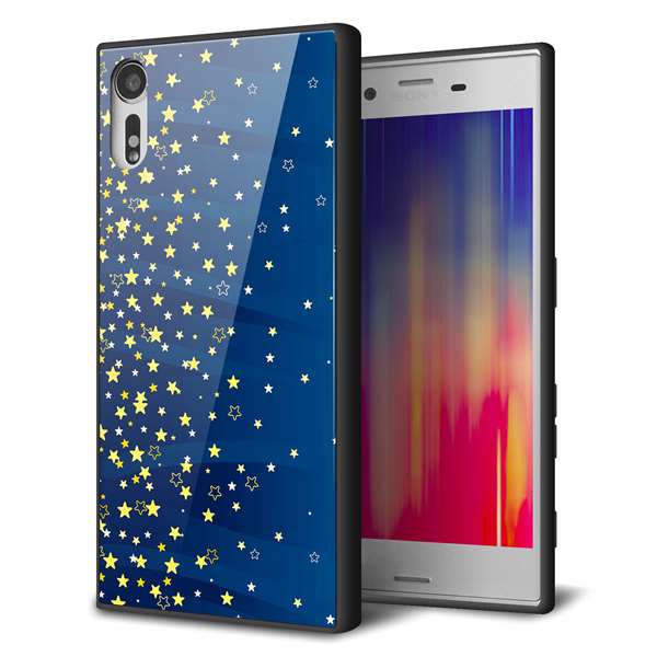 au エクスペリア XZs SOV35 強化ガラス＆TPUスマホケース ガラプリ【VA842 満天の星空】
