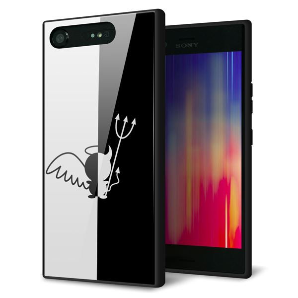 au エクスペリア XZ1 SOV36 強化ガラス＆TPUスマホケース ガラプリ【027 ハーフデビット】
