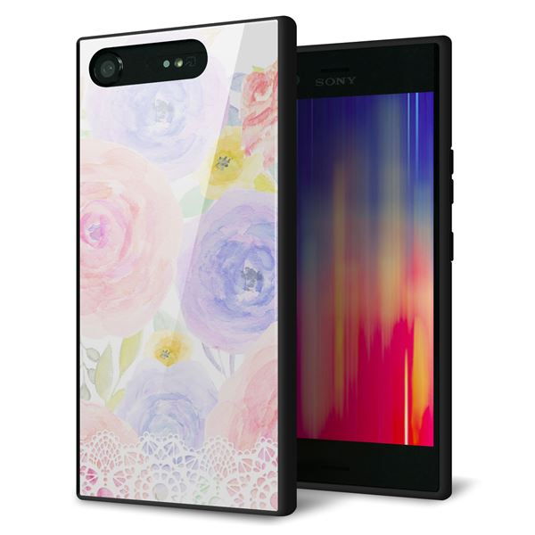 au エクスペリア XZ1 SOV36 強化ガラス＆TPUスマホケース ガラプリ【SC947 ドゥ・パフューム５】