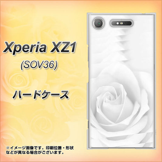 au エクスペリア XZ1 SOV36 高画質仕上げ 背面印刷 ハードケース【402 ホワイトＲｏｓｅ】