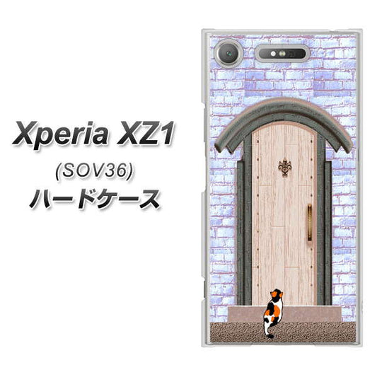 au エクスペリア XZ1 SOV36 高画質仕上げ 背面印刷 ハードケース【YA952 石ドア02 素材クリア】
