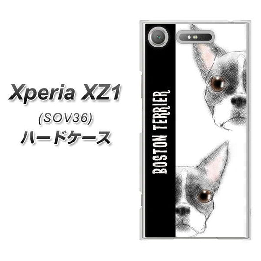 au エクスペリア XZ1 SOV36 高画質仕上げ 背面印刷 ハードケース【YD850 ボストンテリア01】