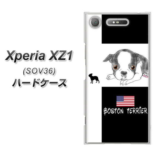 au エクスペリア XZ1 SOV36 高画質仕上げ 背面印刷 ハードケース【YD854 ボストンテリア05】