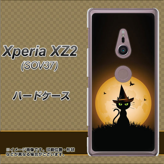au エクスペリア XZ2 SOV37 高画質仕上げ 背面印刷 ハードケース【440 猫の魔法使い】