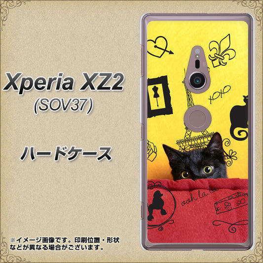 au エクスペリア XZ2 SOV37 高画質仕上げ 背面印刷 ハードケース【686 パリの子猫】