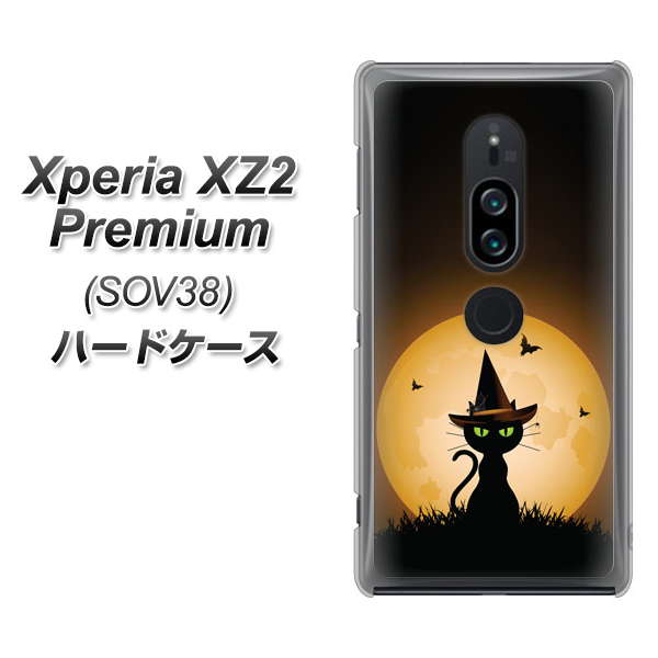 au エクスペリア XZ2 プレミアム SOV38 高画質仕上げ 背面印刷 ハードケース【440 猫の魔法使い】