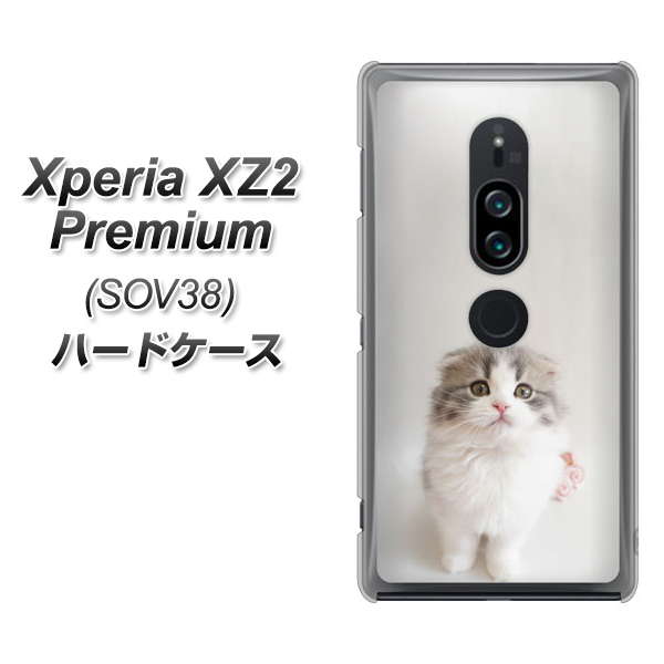 au エクスペリア XZ2 プレミアム SOV38 高画質仕上げ 背面印刷 ハードケース【VA803 まっていますネコ】